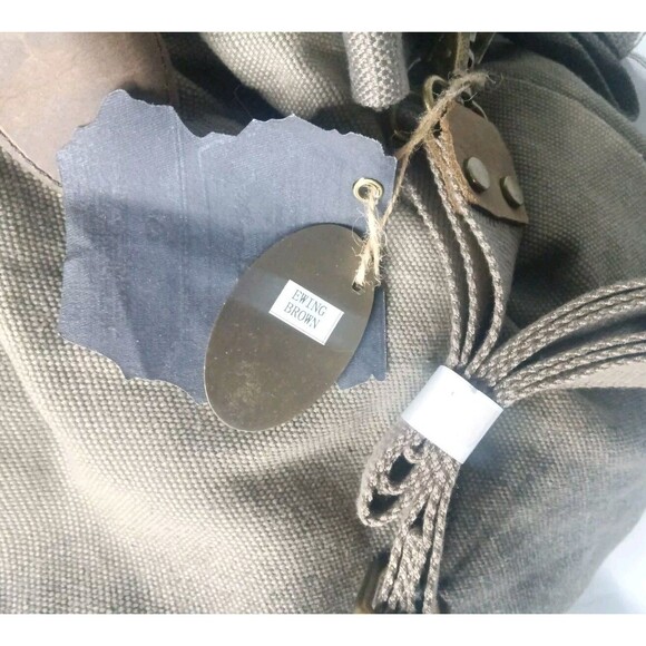 Jesslyn Blake Shoulder Tote Canvas Duffle Bag Large Weekender Ewing Brown - Picture 8 of 11